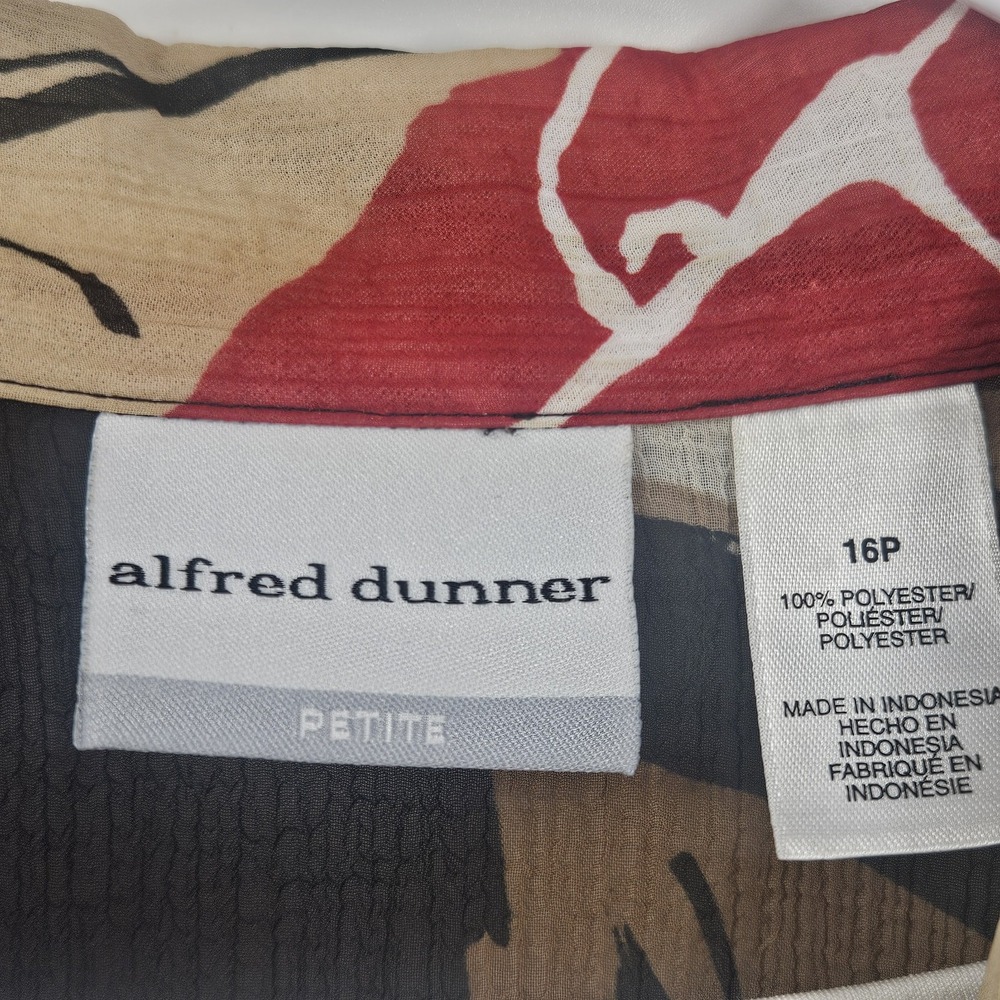 Alfred Dunner Women's Womens Button Up Blouse Top With Inside Tank. Size 16P - Picture 3 of 5